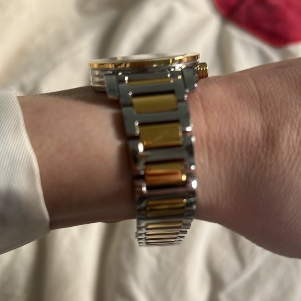 Salvatore Ferragamo Two-Tone Gold and Silver Women's Bracelet Watch - Gold Dial - Picture 15 of 15